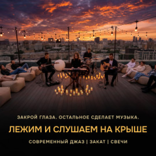 Лежим и слушаем. Концептуальный авторский джаз на закате на крыше. Для тех, кто устал от шума. в Крыша «Novotel», Москва – Mosbilet.ru